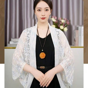 Summer Ice Silk Colorful Knitted Shawl