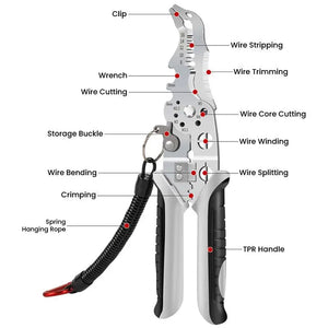 28 in 1 Multifunctional Wire Stripping Tool Electrician Pliers Side Cutters