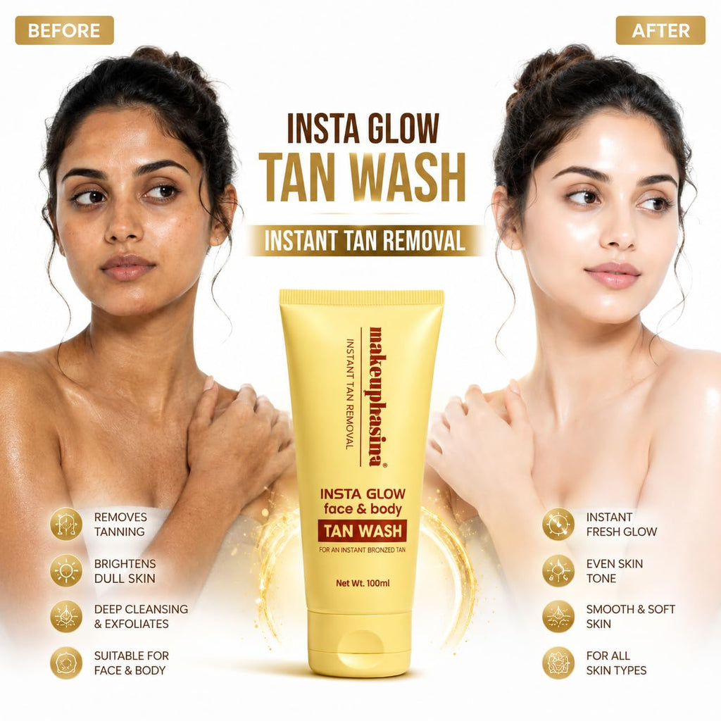 Makeuphasina Face & Body Tan Wash | Insta Glow Tan Removal