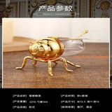 European Luxury Style Honey Pot, Golden Sugar Bowl With Spoon