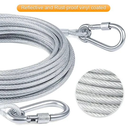 Stainless Steel PVC Coated Clothesline, Portable Windproof Indoor/Outdoor