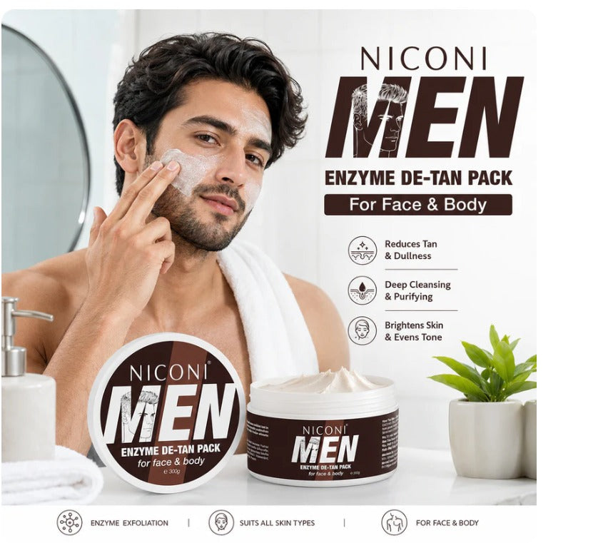 NICONI Men Enzyme De-Tan Pack For Face & Body