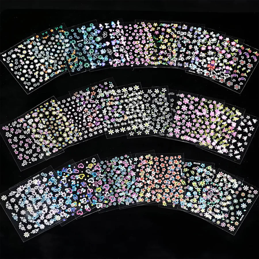 30PCS Nail Stickers, 3D Self-Adhesive Nail Decals